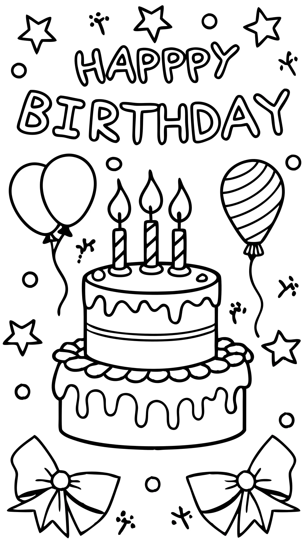 happy birthday printable coloring page